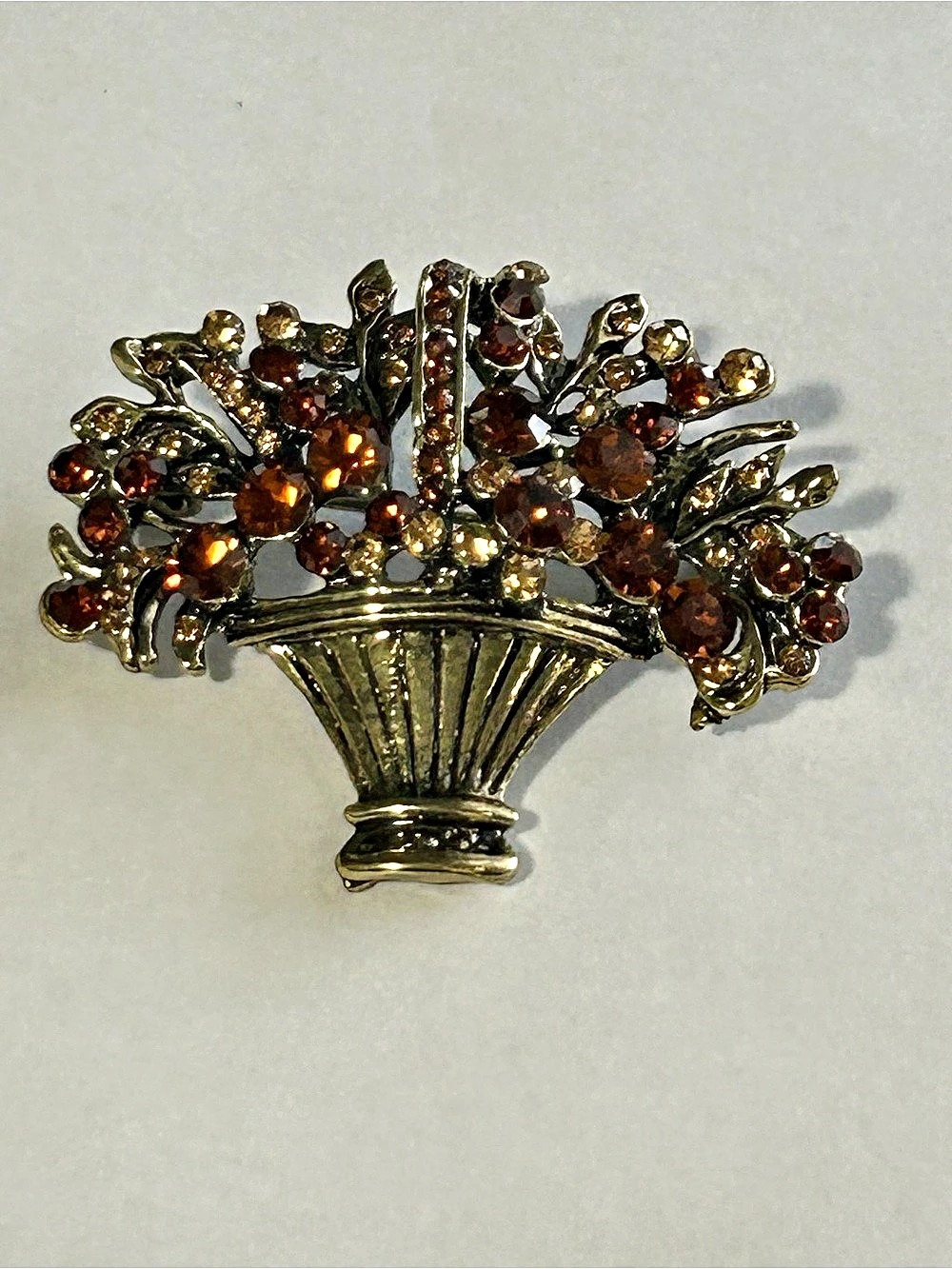 Vintage Rhinestone Flower Brooch